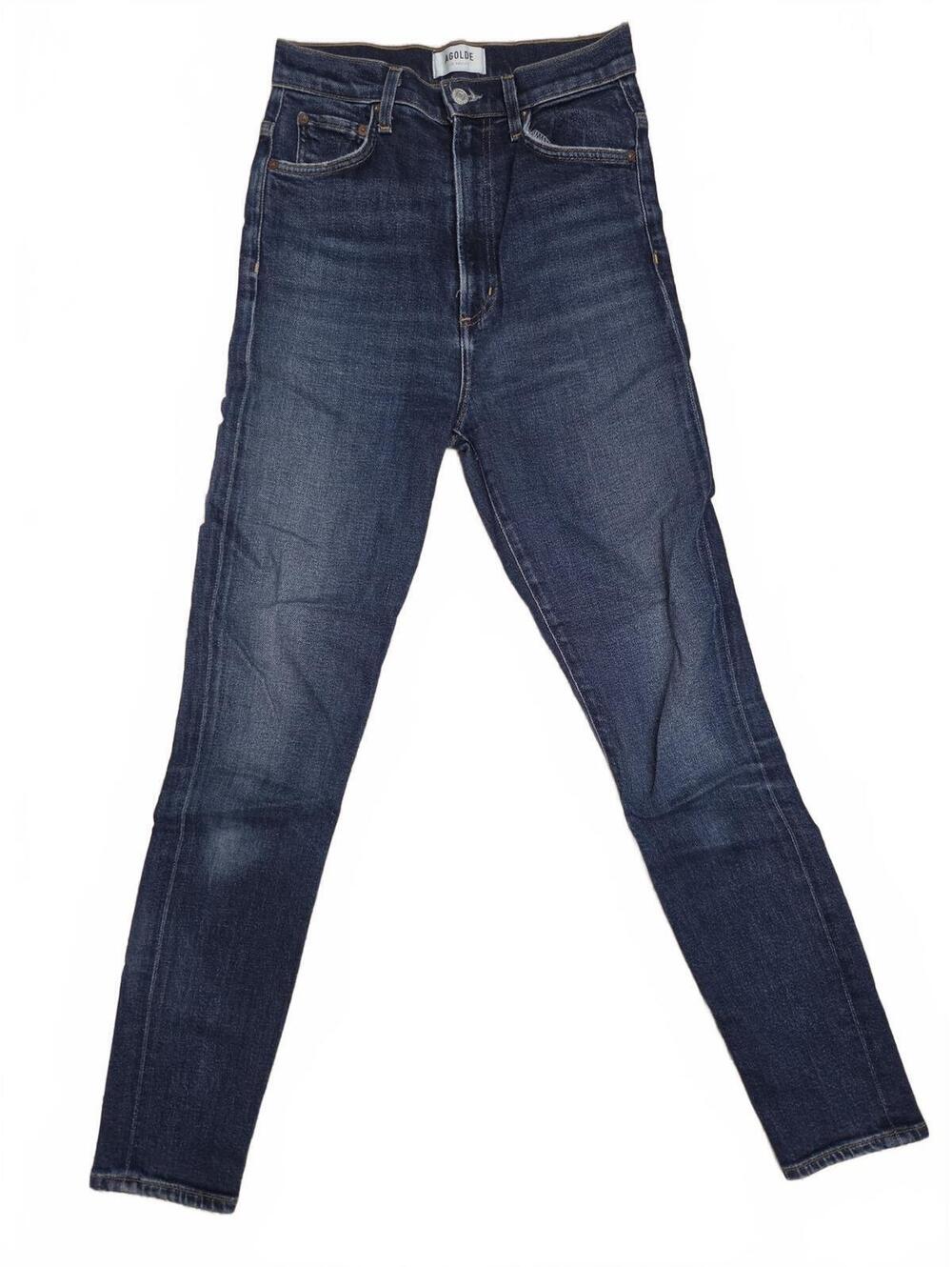 AGOLDE Pinch Waist Skinny Dark Wash Stretch Denim Jeans Womens Size 25
